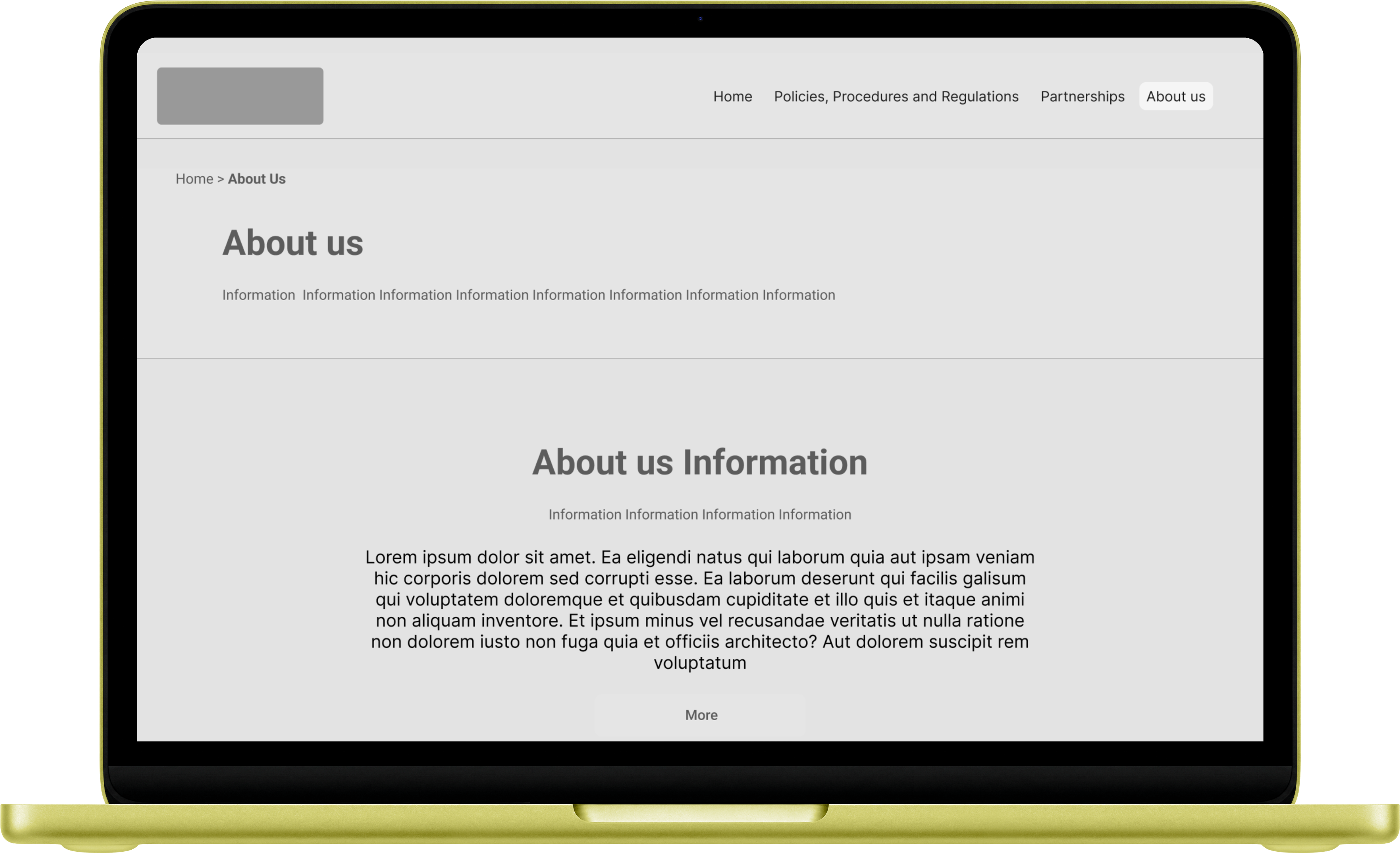 Desktop mockup — About us